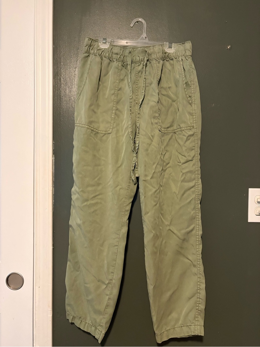 Sanctuary Olive Green Tencel Drawstring Utility Jogger Pants Size Medium